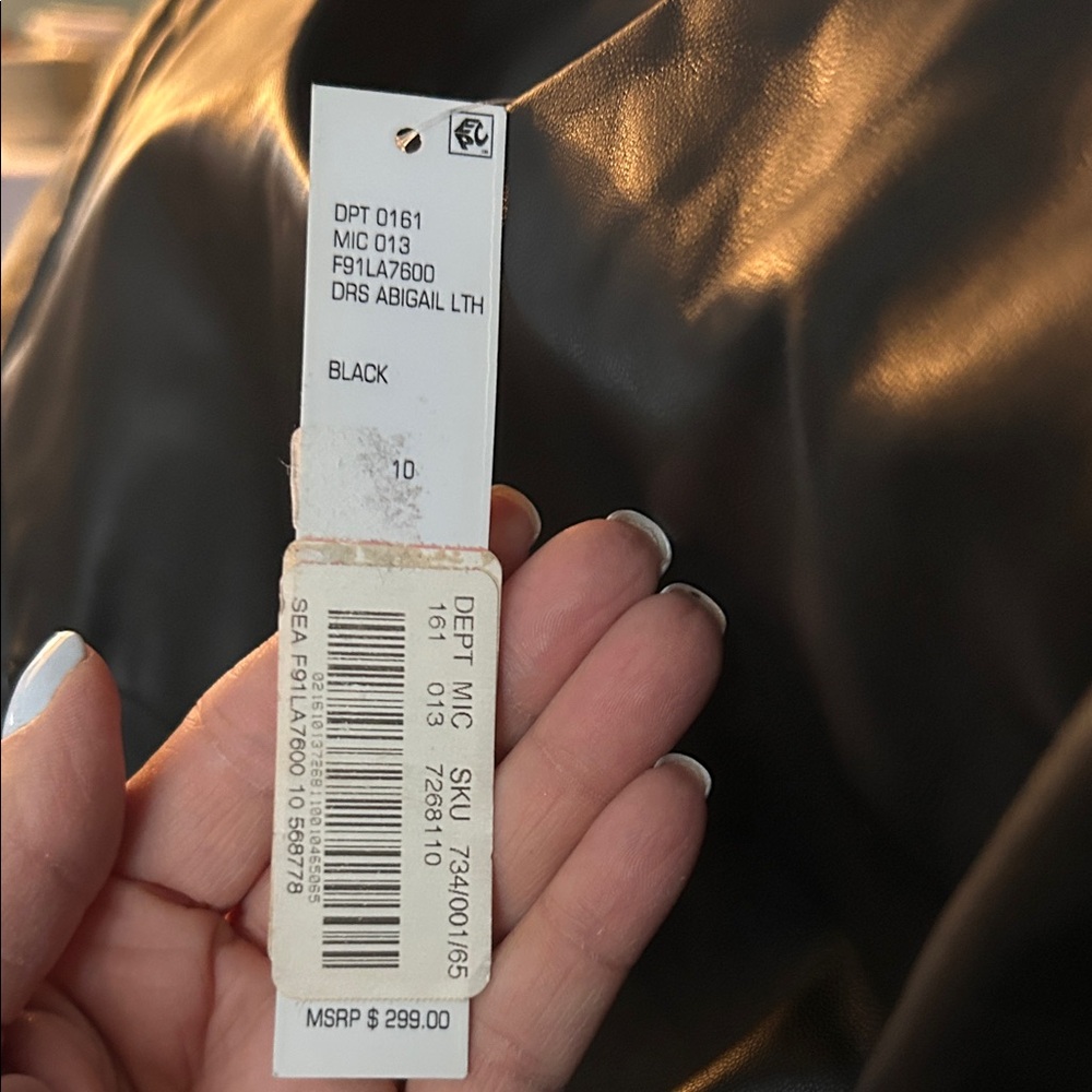 ANTONIO MELANI NWT Black Leather Dress - Picture 6 of 7